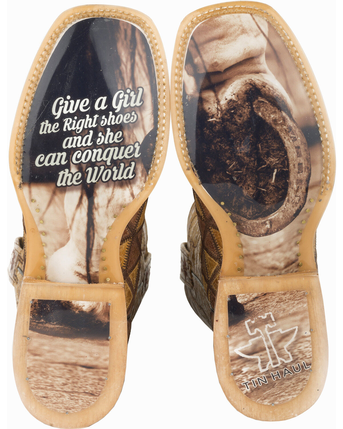 Image #3 - Tin Haul Women's Conquer the World Western Boots - Broad Square Toe, Tan, hi-res