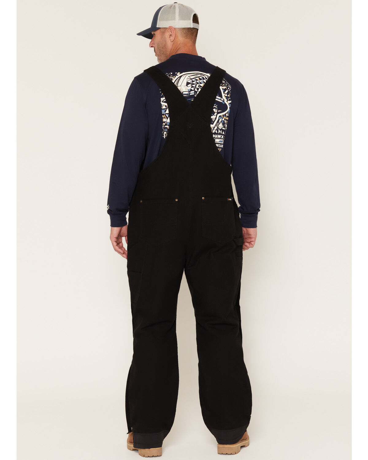 Image #4 - Hawx Men's Tillman Insulated Duck Canvas Overalls, Black, hi-res