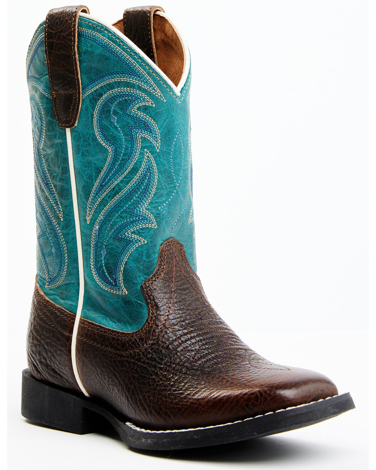 Image #1 - RANK 45&reg; Boys' Connor Western Boots - Broad Square Toe, Blue, hi-res