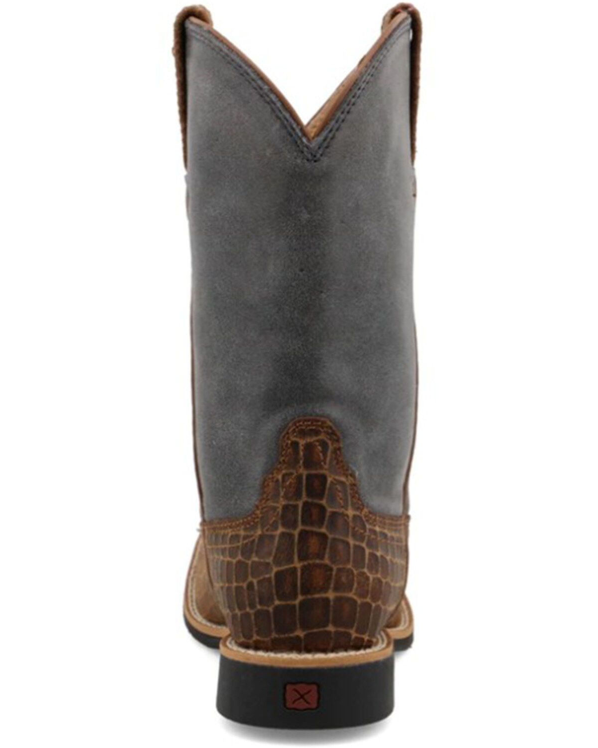Image #5 - Twisted X Kid's Top Hand Western Boots - Broad Square Toe, Brown/blue, hi-res