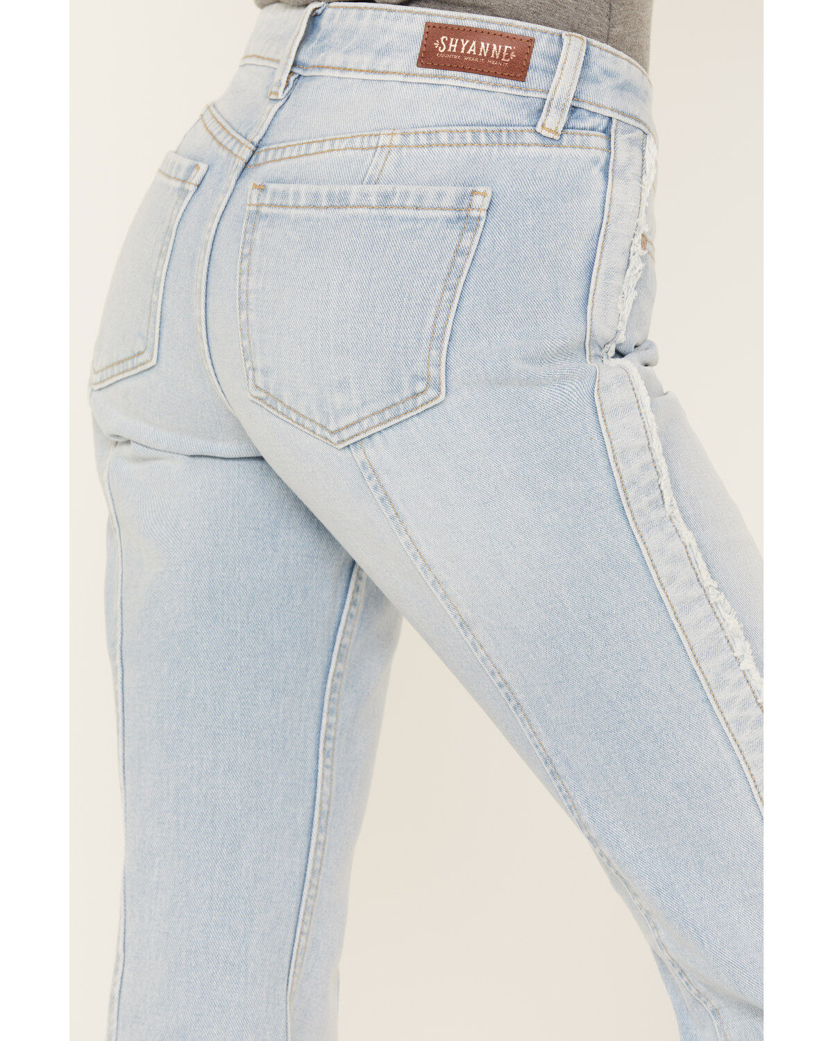 Image #4 - Shyanne Women's Light Wash Low Rise Seamed Bootcut Jeans, Light Medium Wash, hi-res