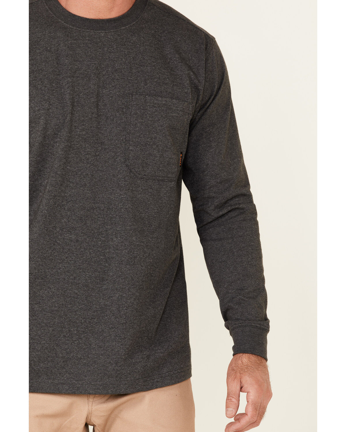 Image #3 - Hawx Men's Solid Charcoal Forge Long Sleeve Work Pocket T-Shirt - Big, Charcoal, hi-res