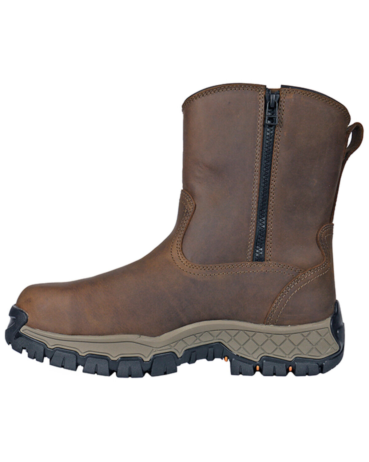 Image #3 - Hoss Men's 8" Waterproof Side-Zip Work Boots - Composite Toe, Brown, hi-res