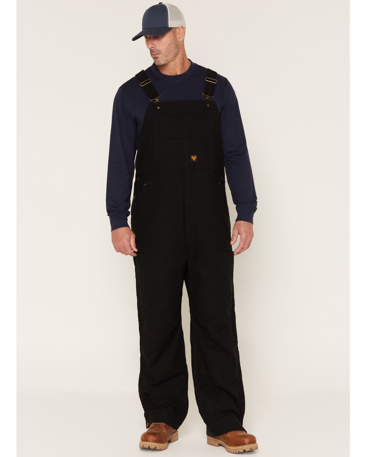 Image #1 - Hawx Men's Tillman Insulated Duck Canvas Overalls, Black, hi-res