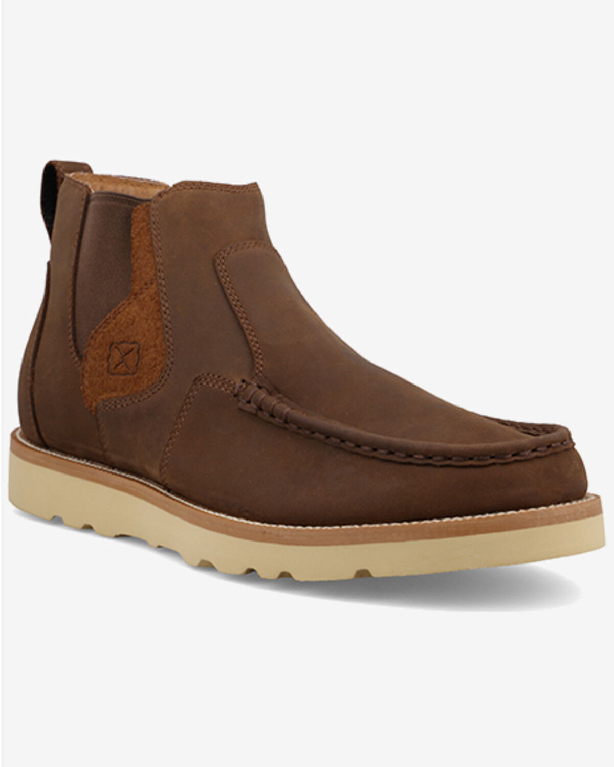 Twisted X Men's 6" Wedge Sole Boots - Moc Toe, Tan, hi-res