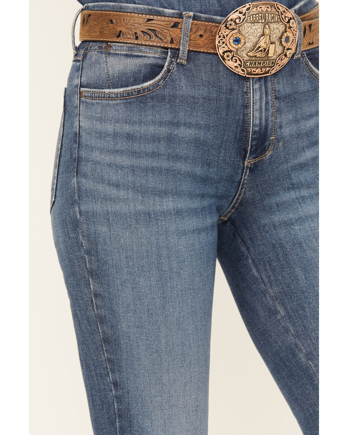 Image #2 - Wrangler Women's Lily Medium Wash Bespoke High Rise Flare Stretch Denim Jeans, Medium Wash, hi-res