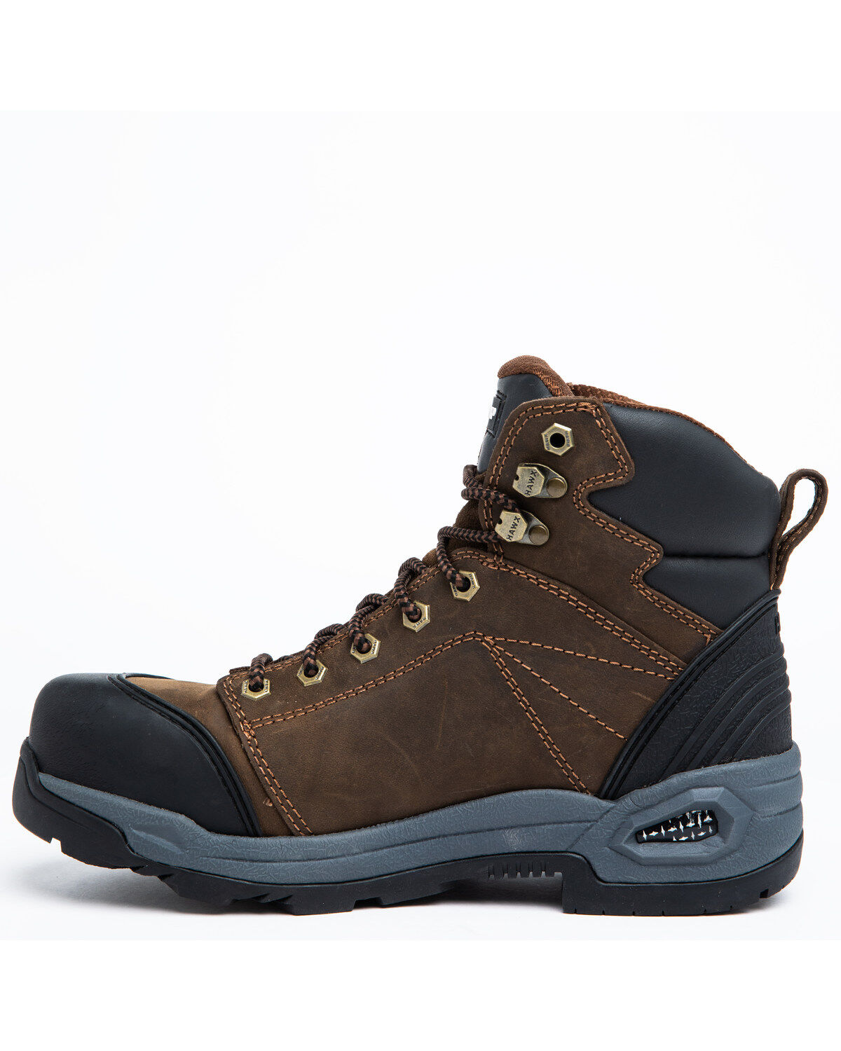 Image #3 - Hawx Men's 6" Crew Chief Lace-To-Toe Waterproof Work Boots - Composite Toe, Dark Brown, hi-res