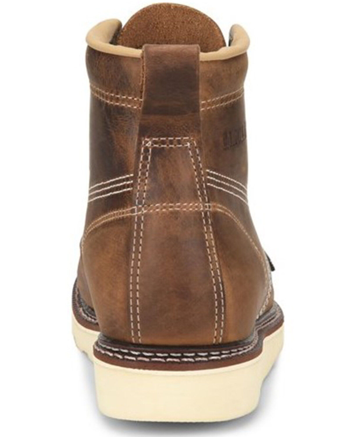 Image #4 - Carolina Men's 6" Domestic AMP USA Wedge Moc Work Boots - Steel Toe, Brown, hi-res