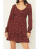 Image #4 - Idyllwind Women's Pippin Ditsy Floral Print Long Sleeve Mini Dress, Cherry, hi-res