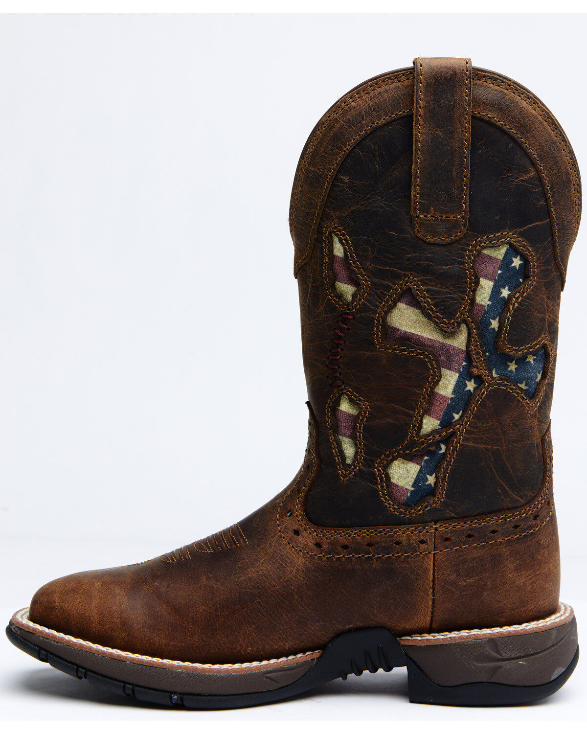 Image #3 - RANK 45&reg; Women's Lite Flag Western Performance Boots - Broad Square Toe, Brown, hi-res