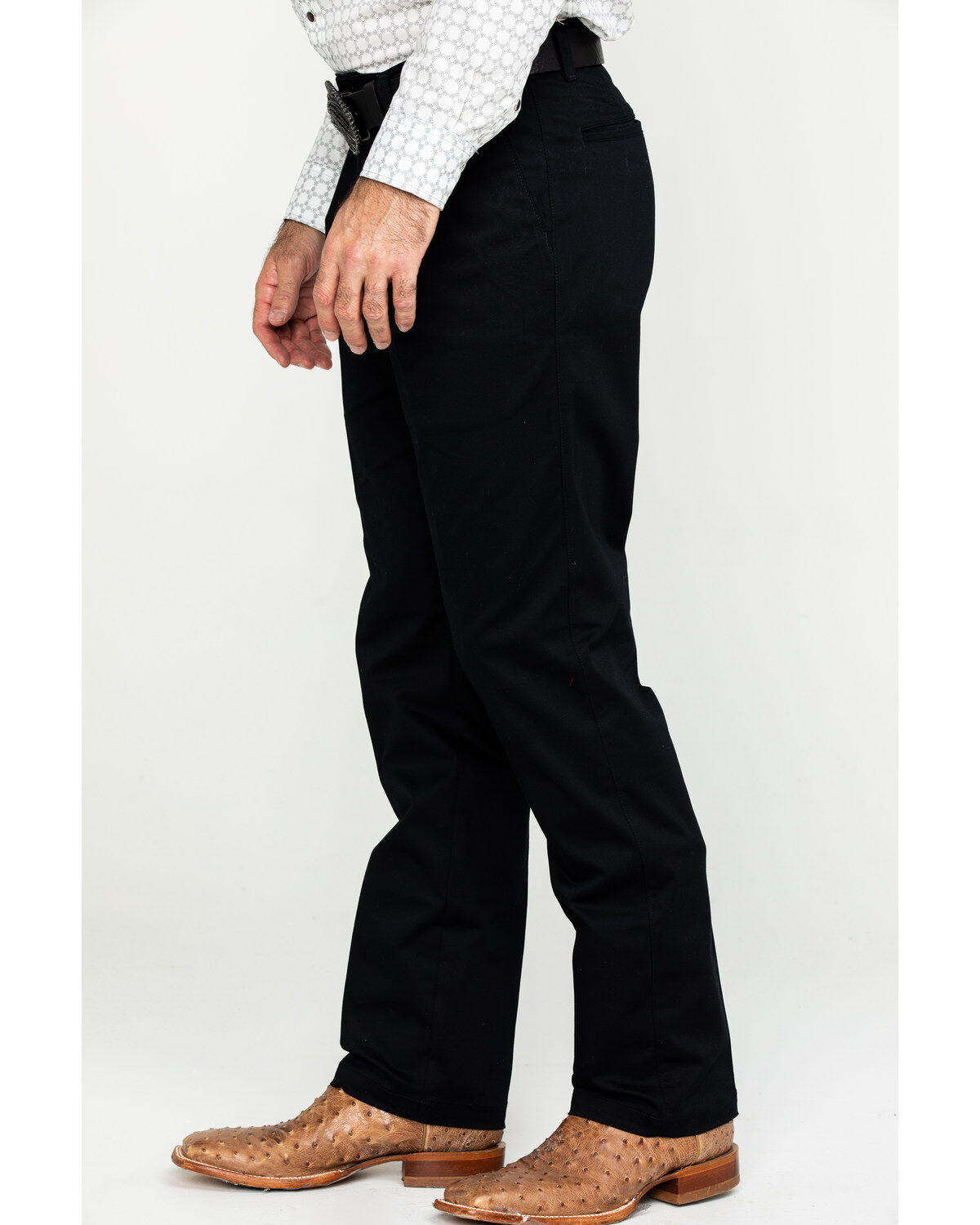 Image #3 - Wrangler Men's Black Casual Pleated Front Western Pants, Black, hi-res