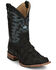 Image #1 - Justin Men's Ocean Front Exotic Pirarucu Western Boots - Broad Square Toe, Black, hi-res