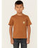 Image #1 - Carhartt Little Boys' Logo Short Sleeve Pocket T-Shirt, Medium Brown, hi-res