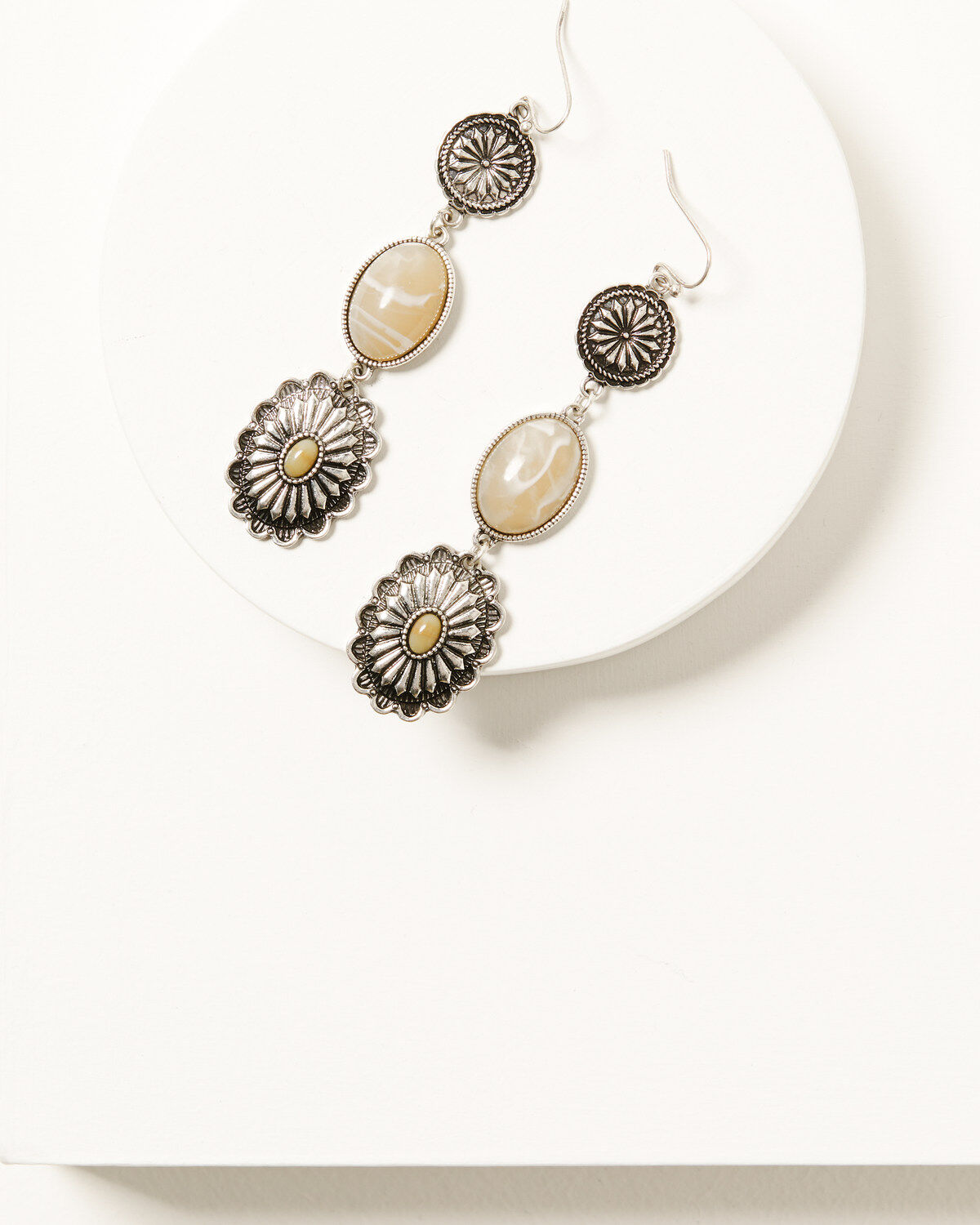 Image #1 - Shyanne Women's 3 Tier Statement Earrings, Natural, hi-res