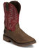 Image #1 - Justin Men's Broncy Waterproof Western Work Boots - Composite Toe, Brown, hi-res