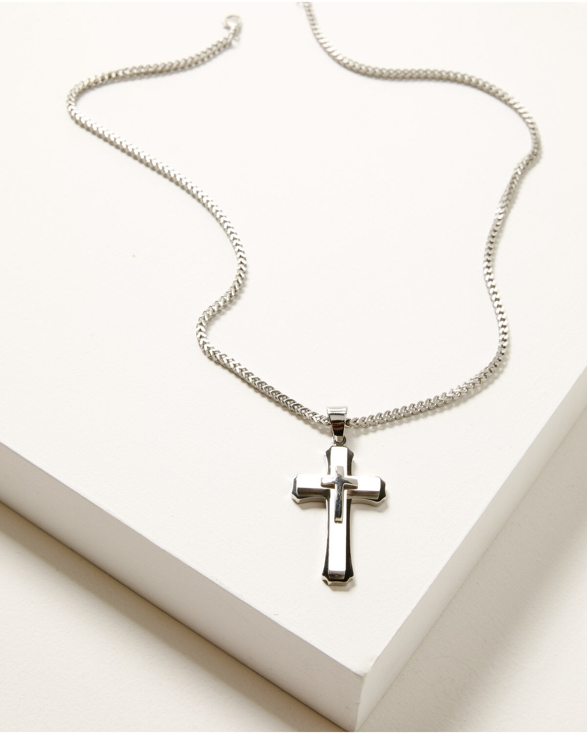 Image #2 - Cody James Men's Ornate Cross Necklace, Silver, hi-res