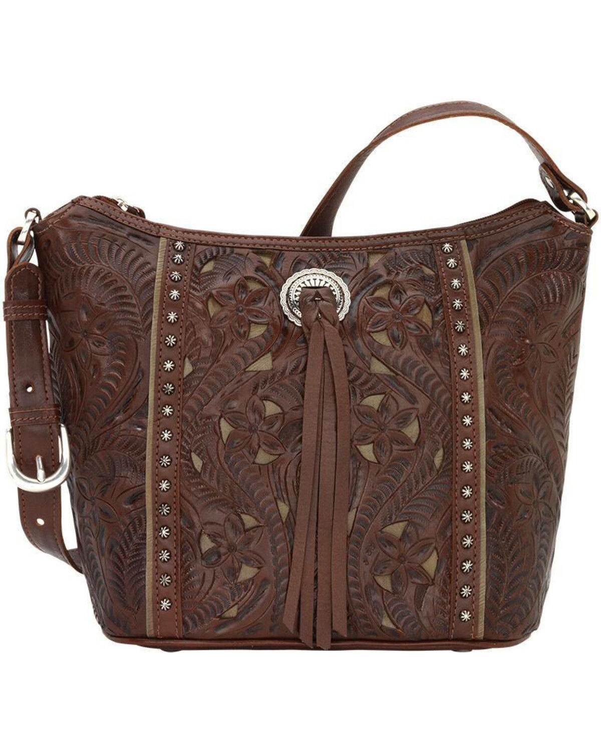 Image #1 - American West Women's Hill Country Tote Bag, Chestnut, hi-res