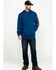 Image #6 - Hawx Men's Logo Sleeve Performance Fleece Hooded Work Sweatshirt, Blue, hi-res