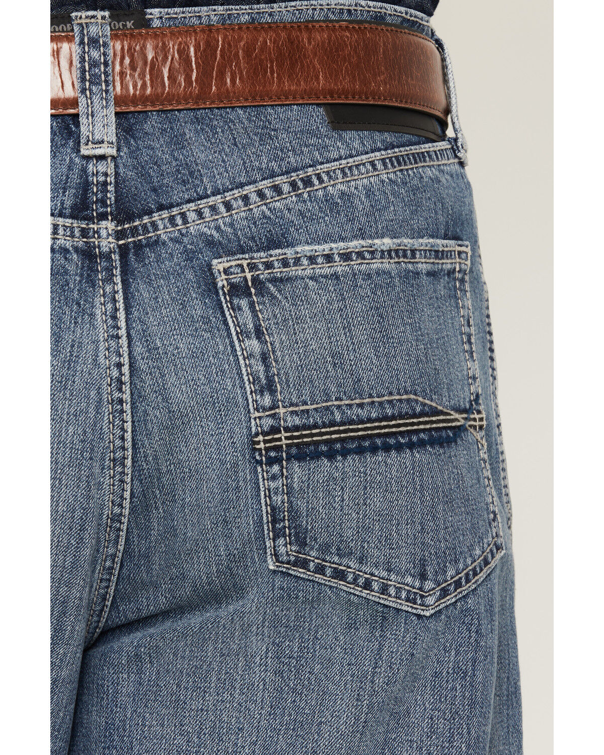 Image #4 - Ariat Men's Josh Amos Medium Wash Baggy Straight Rigid Denim Jeans, Medium Wash, hi-res