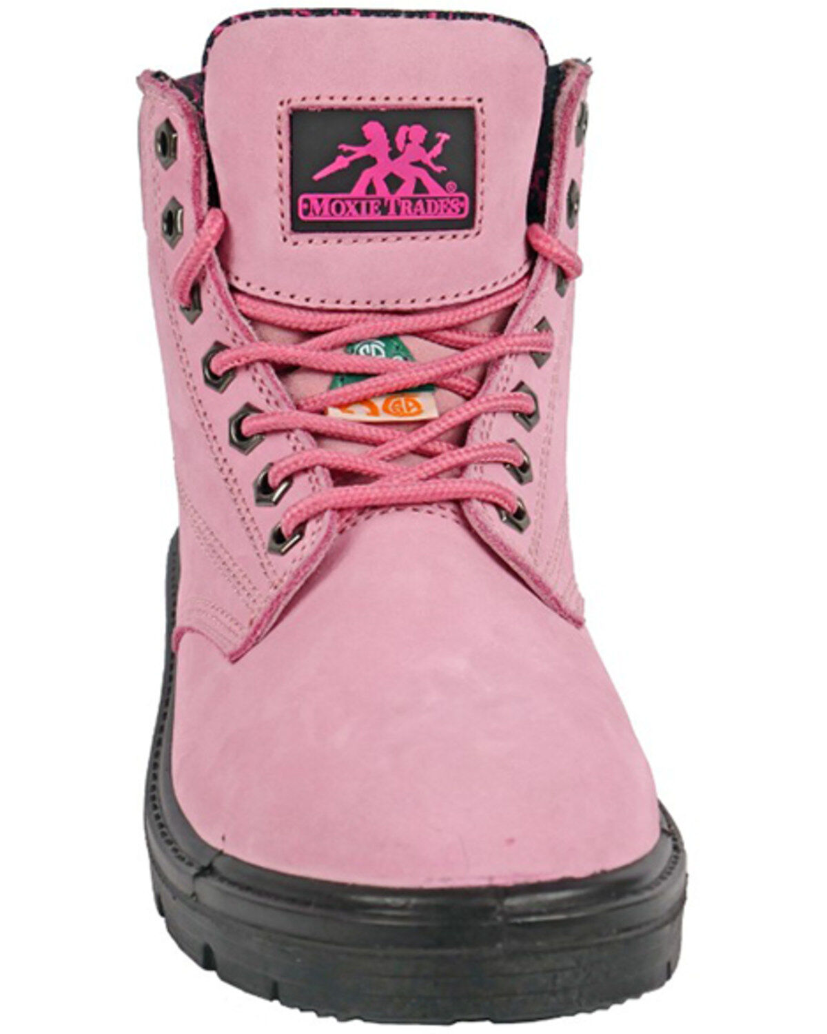 Image #4 - Moxie Trades Women's 6" Alice Waterproof Work Boots - Steel Toe, Pink, hi-res