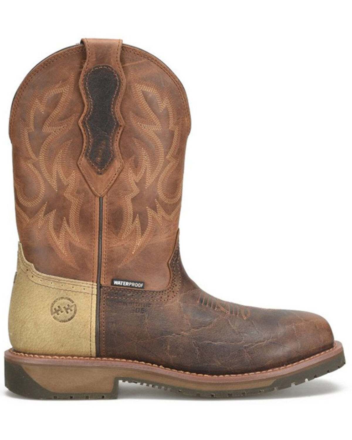 Image #2 - Double H Men's Outlook Waterproof Work Boots - Composite Toe, Brown, hi-res