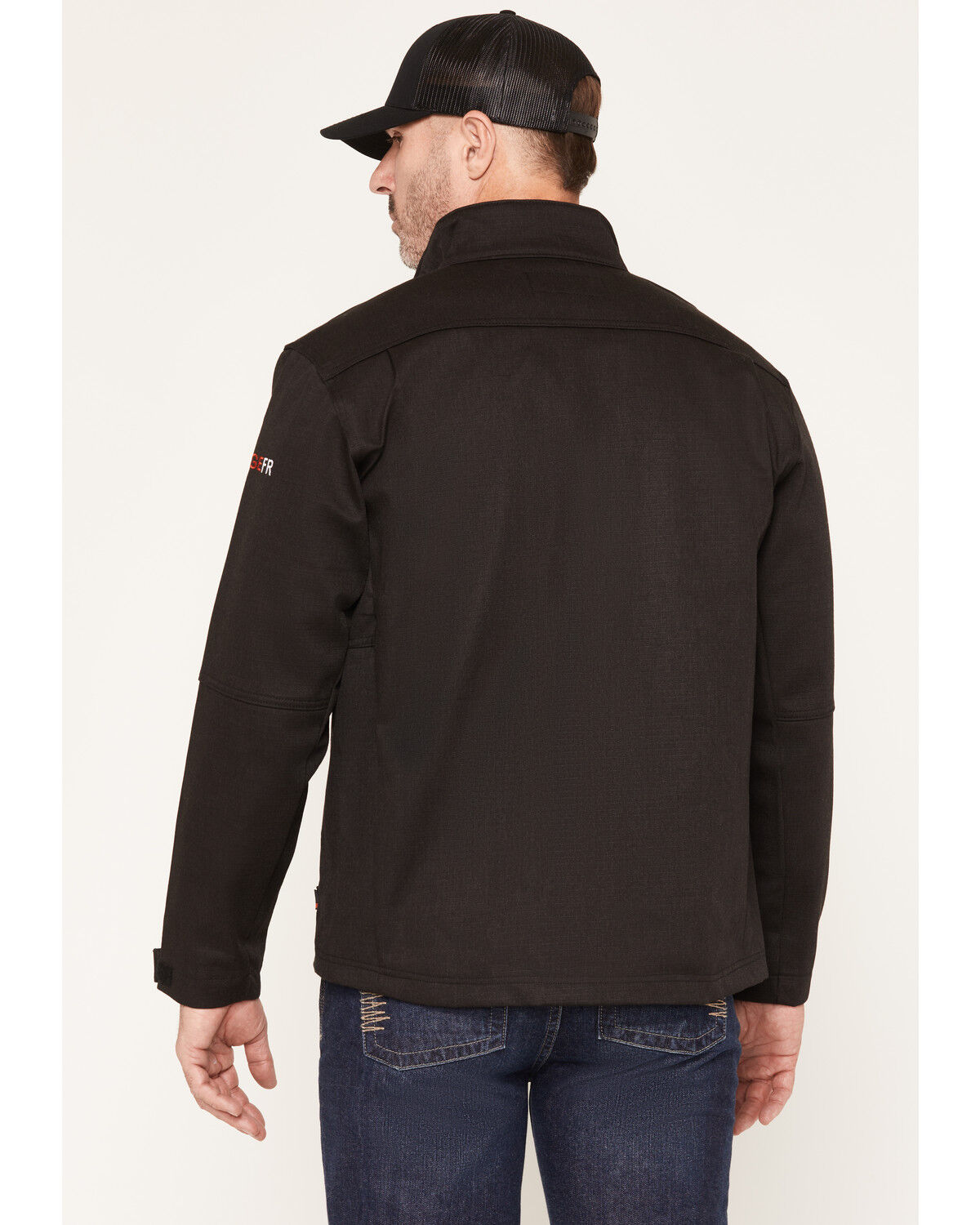 Image #4 - Forge Workwear Men's FR Ripstop Softshell Jacket, Black, hi-res