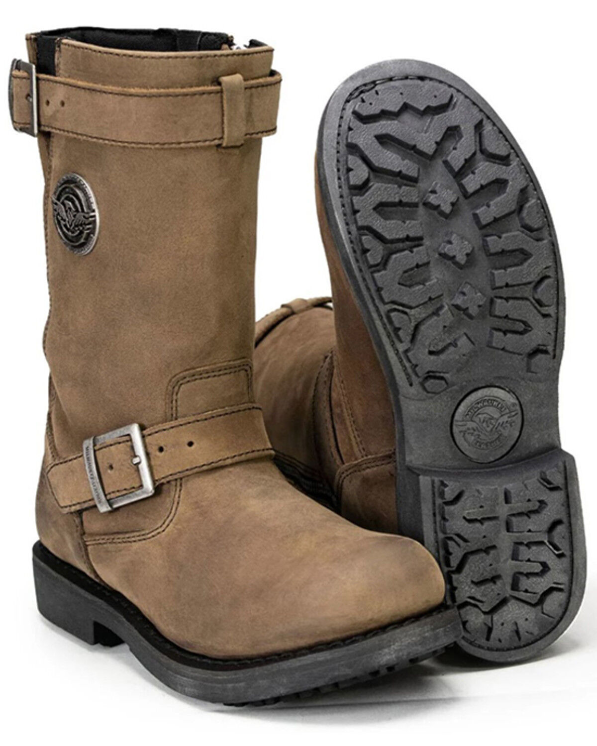 Image #5 - Milwaukee Leather Women's 10" Classic Engineer Motorcycle Boots - Round Toe, Brown, hi-res