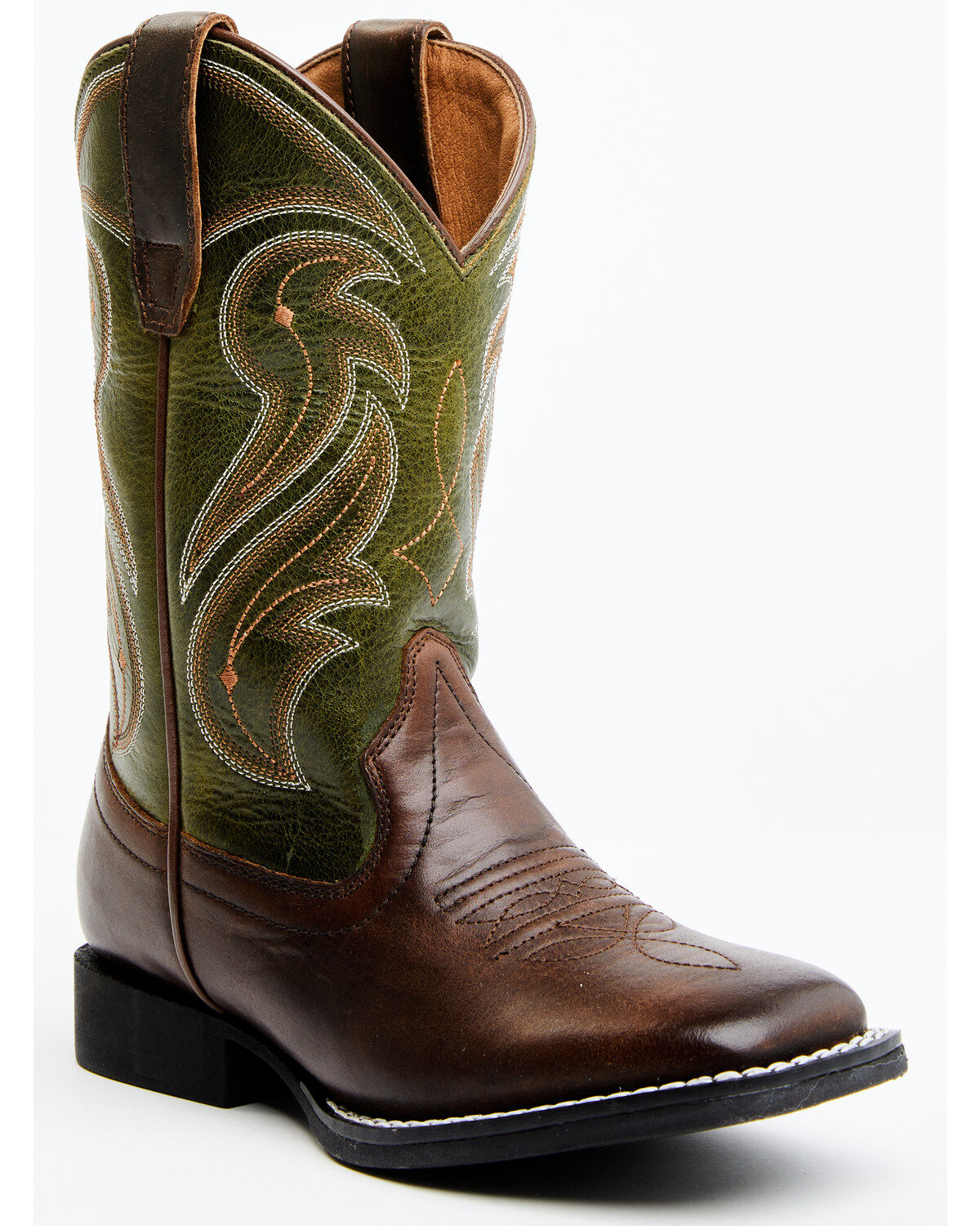 Image #1 - RANK 45&reg; Boys' Kasey Western Boots - Broad Square Toe, Green, hi-res