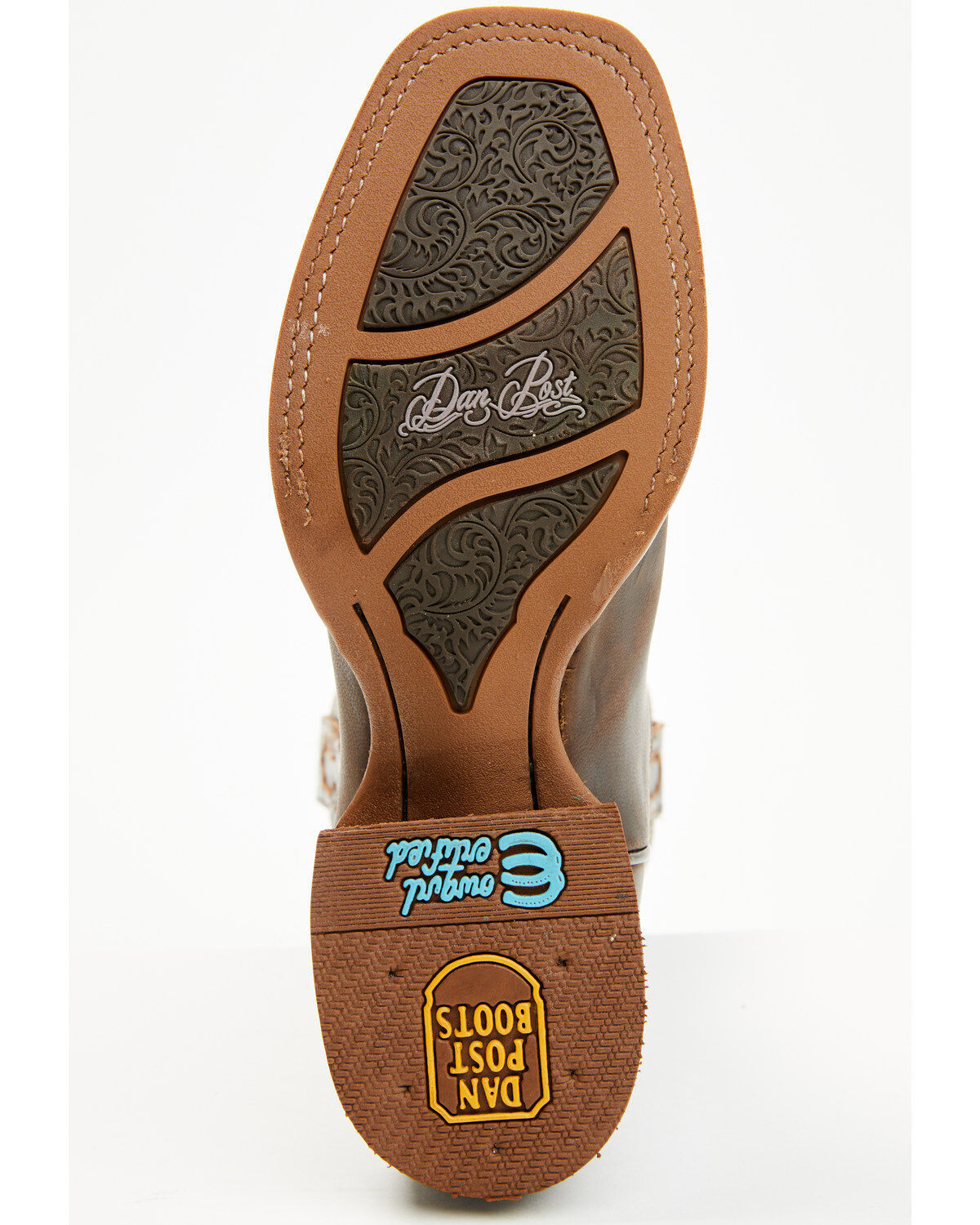 Image #7 - Dan Post Women's Tess Performance Western Boots - Square Toe, Brown, hi-res