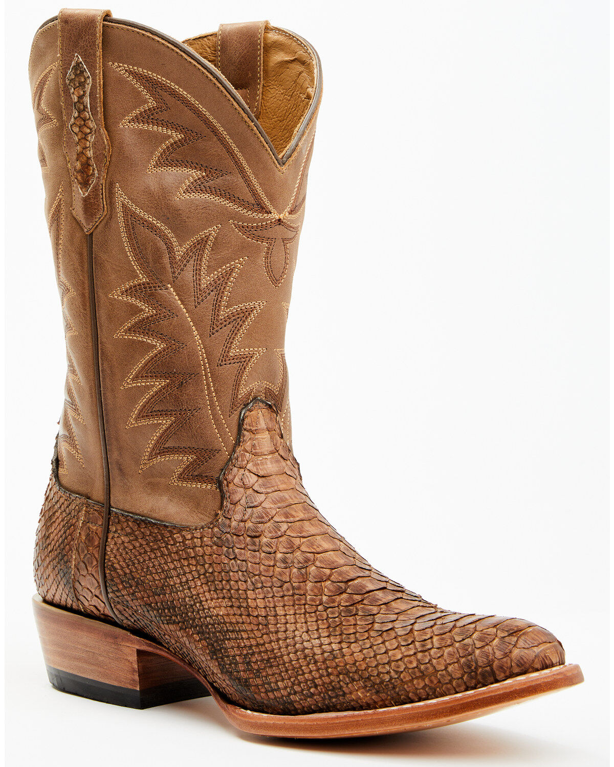Image #1 - Cody James Men's Exotic Python Western Boots - Round Toe, Brown, hi-res