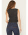Image #4 - Saints & Hearts Women's Side Tie Button-Down Denim Vest, Black, hi-res
