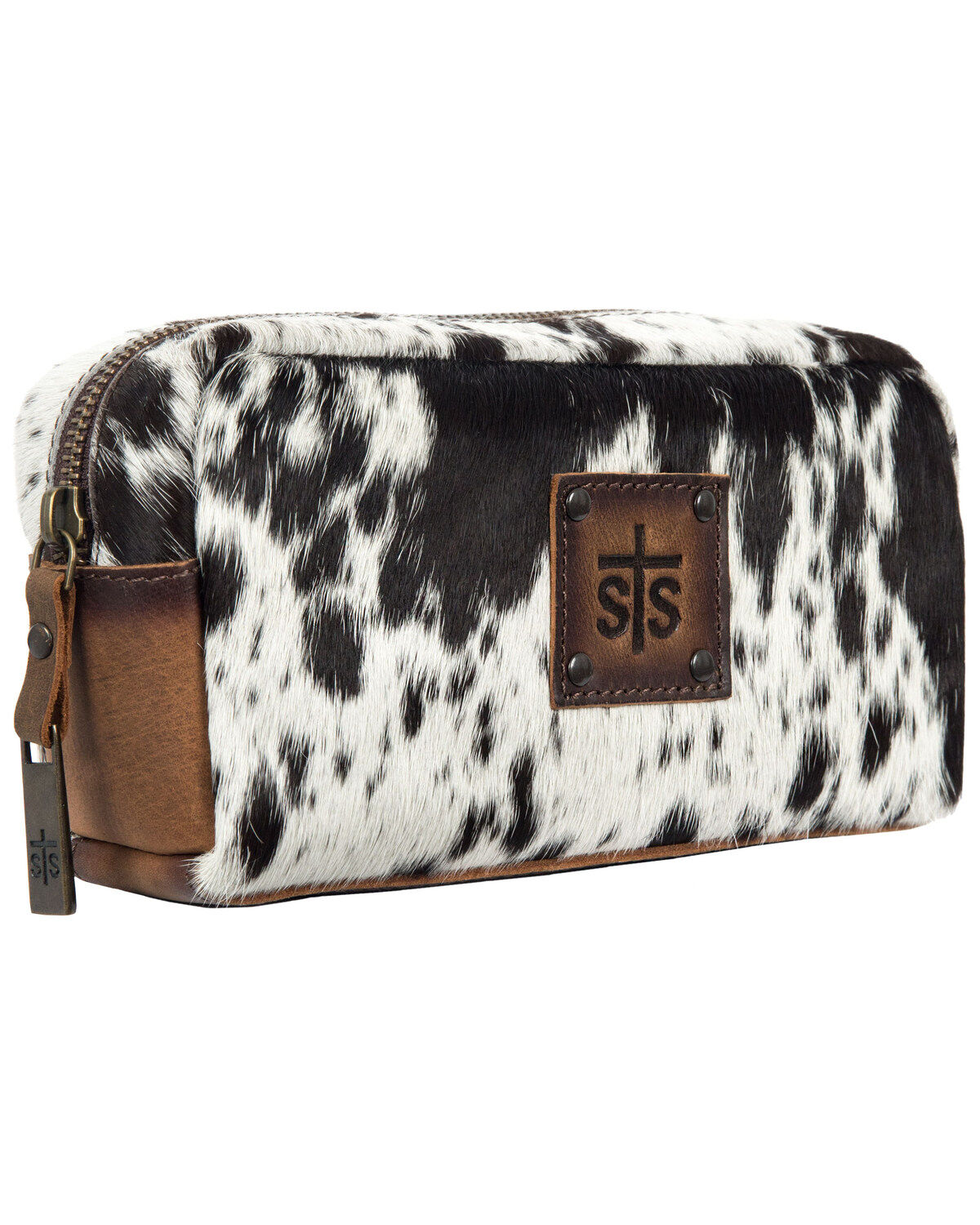 Image #4 - STS Ranchwear Women's Cowhide Bebe Cosmetic Bag, Brown, hi-res