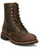 Image #1 - Chippewa Men's Wood Classic 2.0 8" Lace-Up Soft Work Boots - Soft Toe, Bark, hi-res