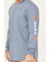 Image #3 - Hawx Men's FR Logo Long Sleeve Work T-Shirt&nbsp;, Blue, hi-res