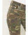 Image #2 - Miss Me Women's Camo Print Mid Rise Flap Pocket 32" Bootcut Stretch Denim Jeans, Green, hi-res