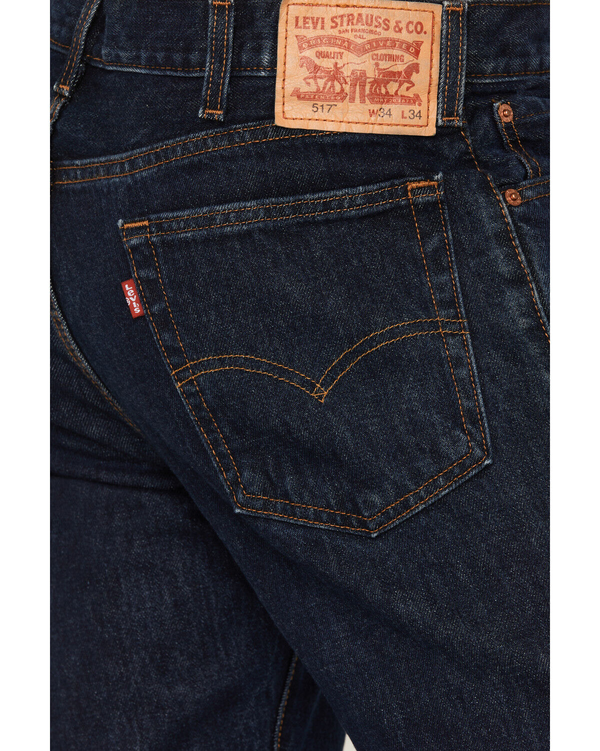 Image #4 - Levi's Men's 517 Heavyweight Rinsed Slim Bootcut Jeans, Rinsed, hi-res