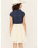Image #4 - Shyanne Girls' Belted Denim Lace Mini Dress, Cream, hi-res