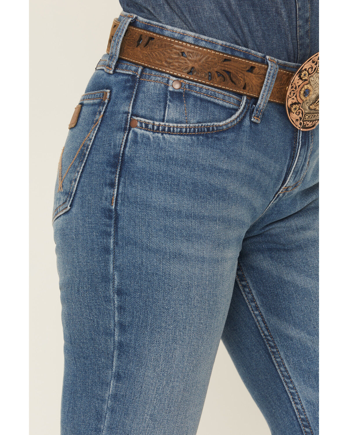 Image #2 - Wrangler Retro Women's Allison Dark Wash Mid Rise Mae Trouser Stretch Denim Jeans, Dark Wash, hi-res