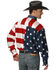 Image #2 - Roper Men's American Flag Long Sleeve Western Shirt, White, hi-res