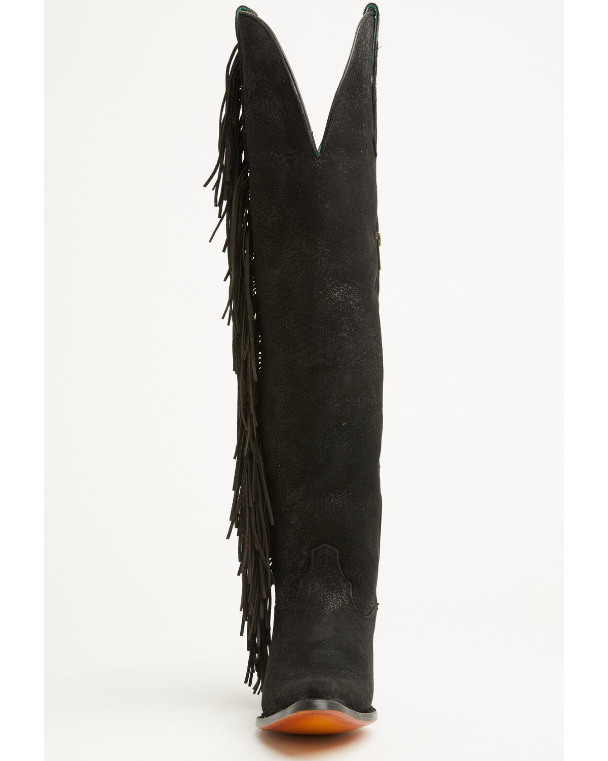 Image #4 - Corral Women's Fringe Tall Western Boots - Snip Toe, Black, hi-res