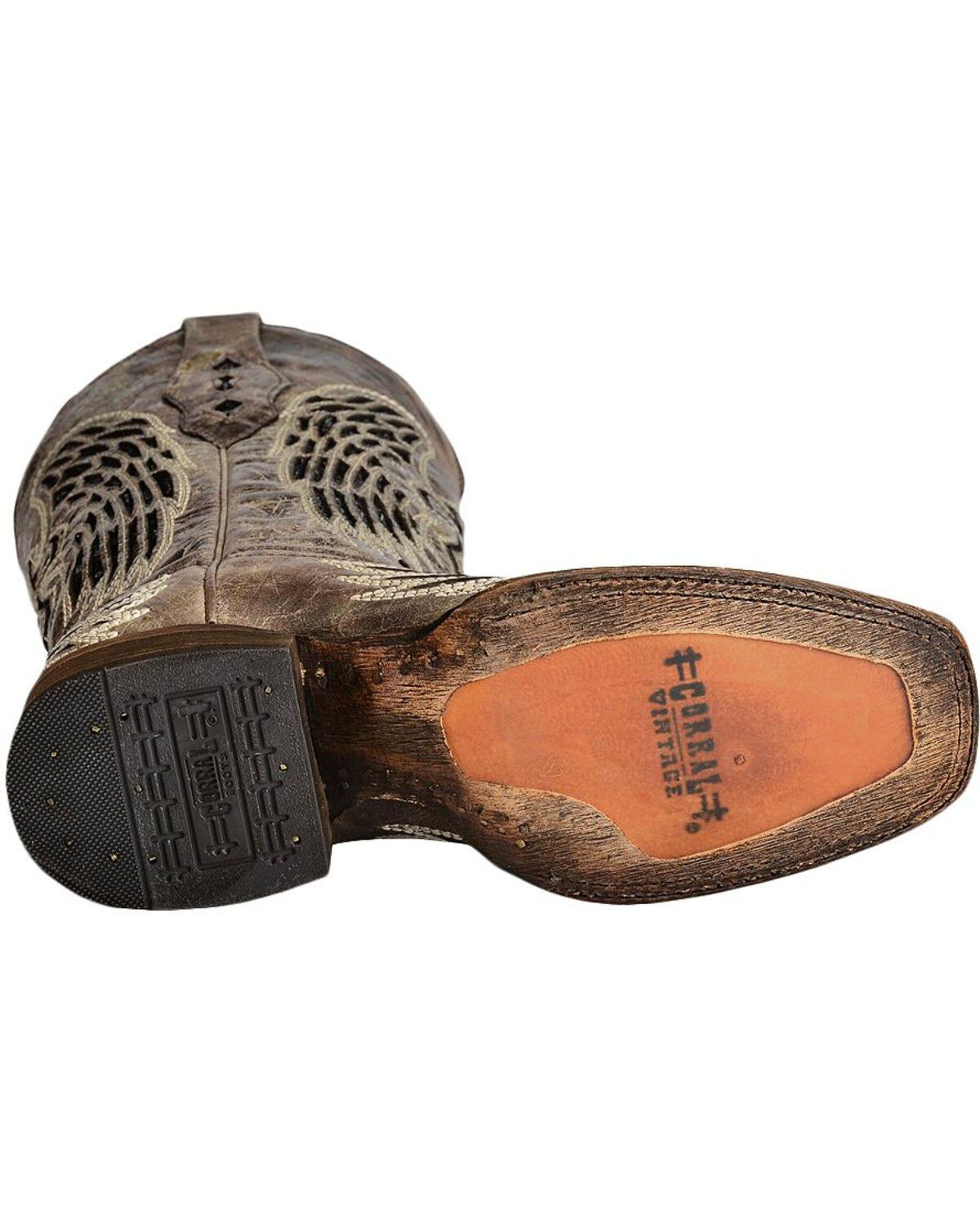 Image #5 - Corral Women's Sequin Wing & Cross Inlay Western Boots - Square Toe, Black, hi-res