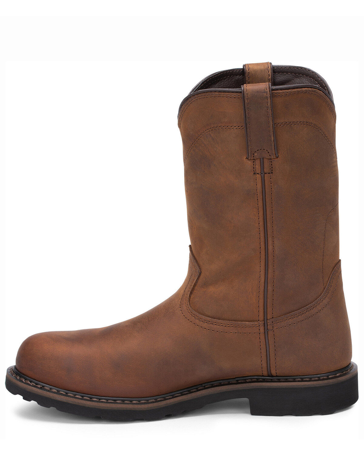 Image #3 - Justin Men's Wyoming Waterproof Western Work Boots - Steel Toe, Brown, hi-res