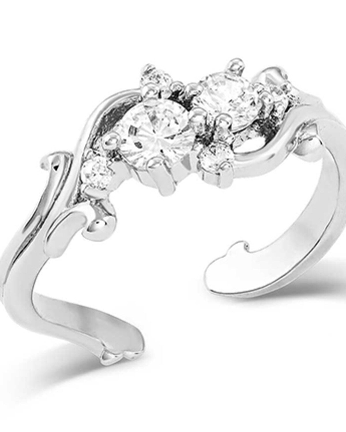 Image #1 - Montana Silversmiths Women's Fiery Ice Silver Crystal Ring, Silver, hi-res