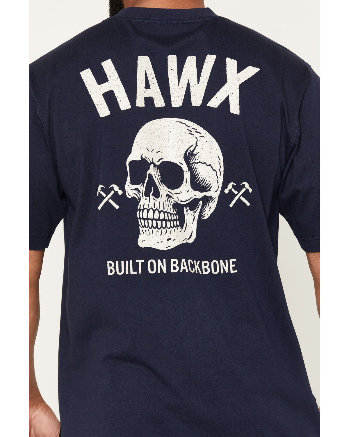 Image #4 - Hawx Men's Backbone Short Sleeve Graphic Pocket Work T-Shirt, Navy, hi-res