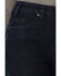 Image #2 - Rock & Roll Denim Women's Dark Wash High Rise Jacquard Striped Striped Bootcut Stretch Denim Jeans, Dark Wash, hi-res