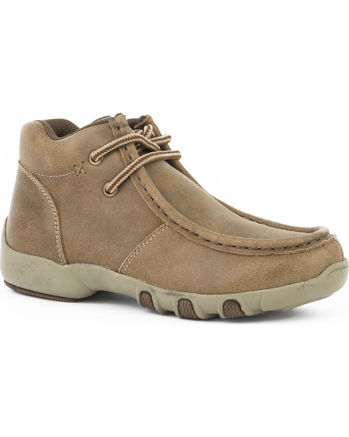 Roper Boys' Vintage Leather Chukka Driving Mocs - Moc Toe, Tan, hi-res