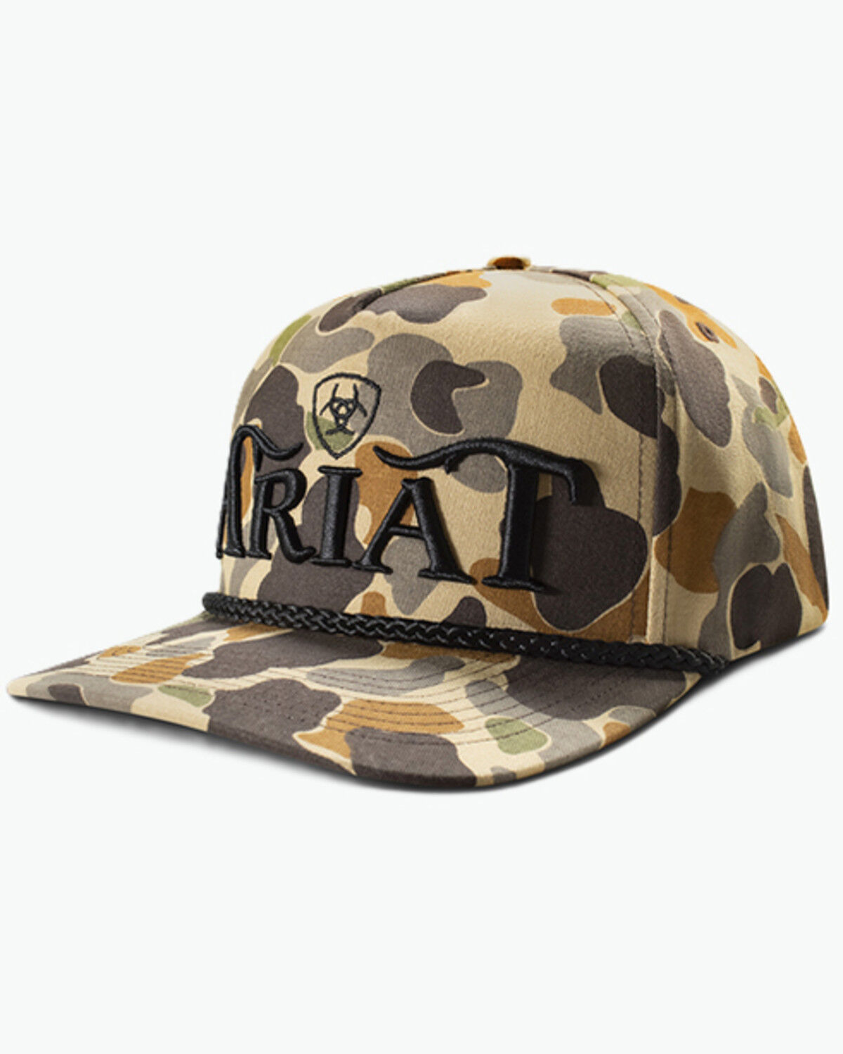 Image #1 - Ariat Men's 3D Embroidered Camo Print Ball Cap, Camouflage, hi-res