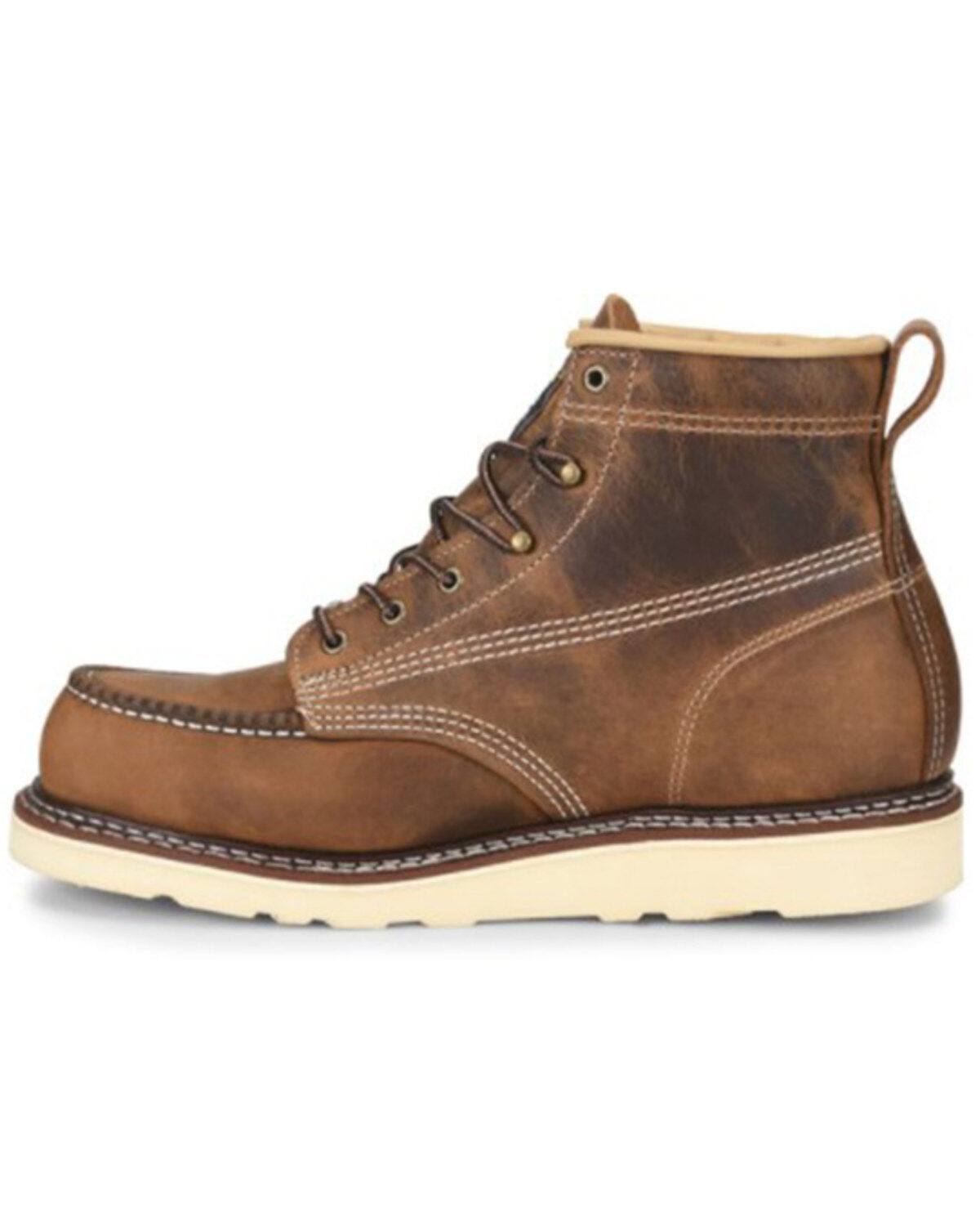 Image #2 - Carolina Men's 6" Domestic AMP USA Wedge Moc Work Boots - Steel Toe, Brown, hi-res