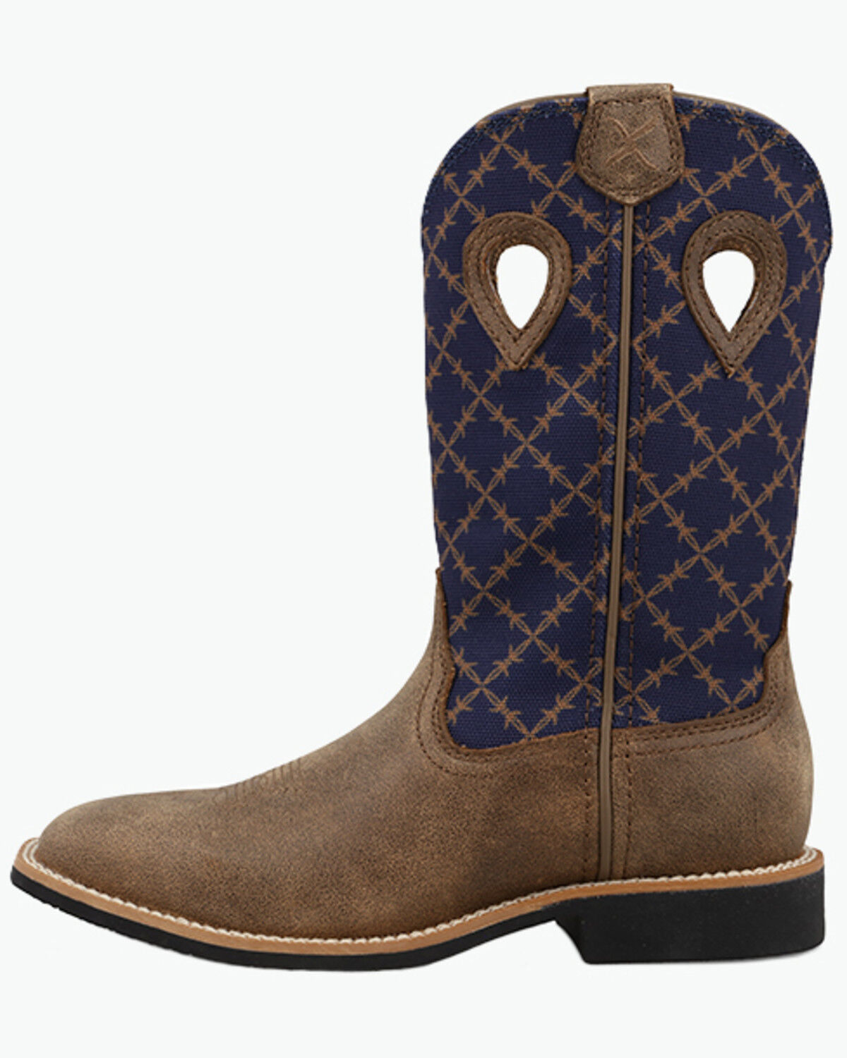 Image #3 - Twisted X Kid's Top Hand Performance Western Boots - Broad Square Toe, Navy, hi-res