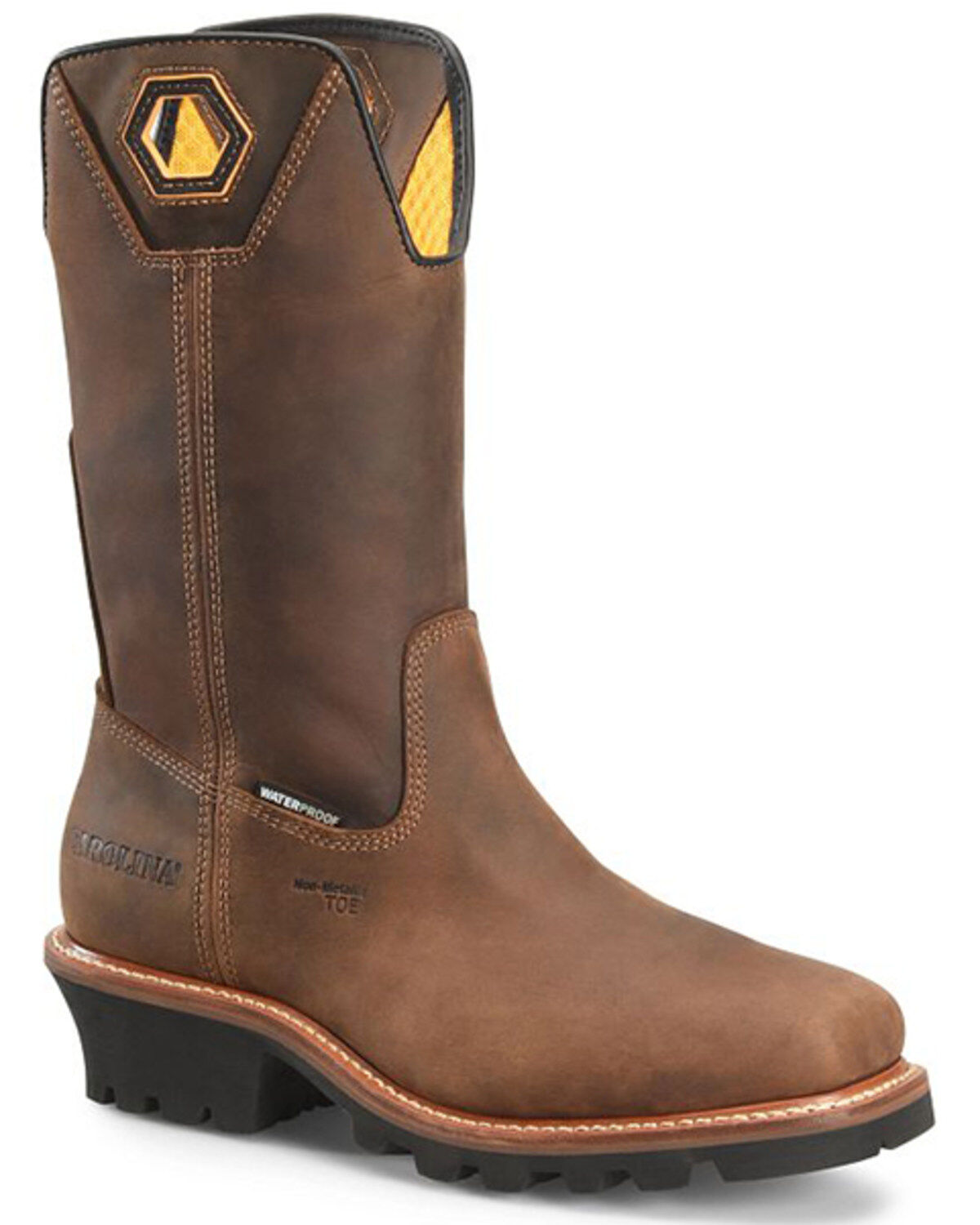 Image #1 - Carolina Men's 12" Coppice Wellington Waterproof Logger Work Boots - Composite Toe, Brown, hi-res